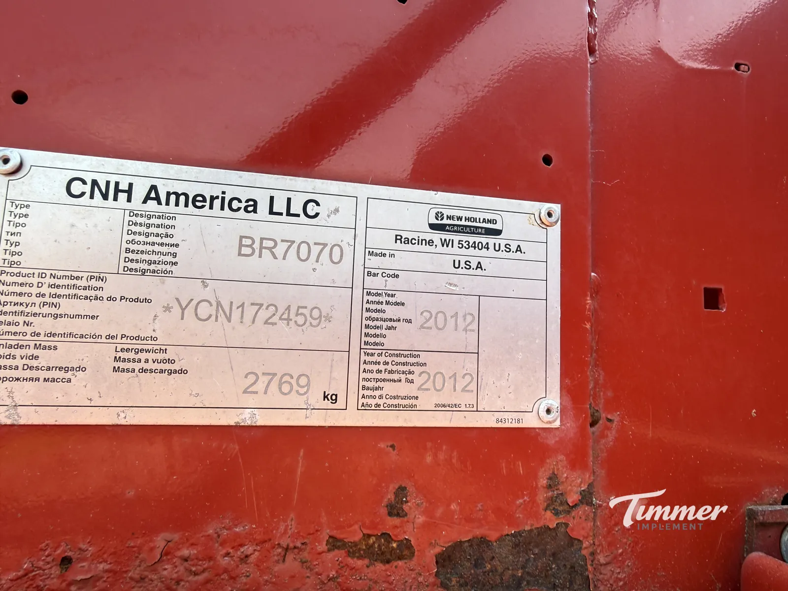 2012 New Holland BR7070 photo 12