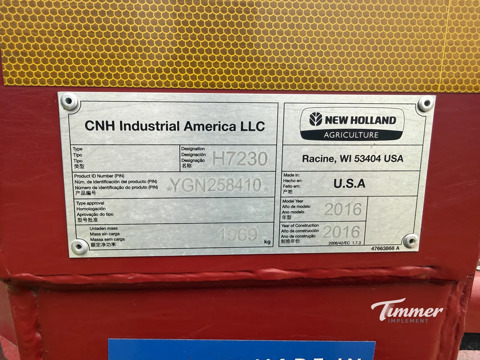 2016 New Holland H7230 photo 2